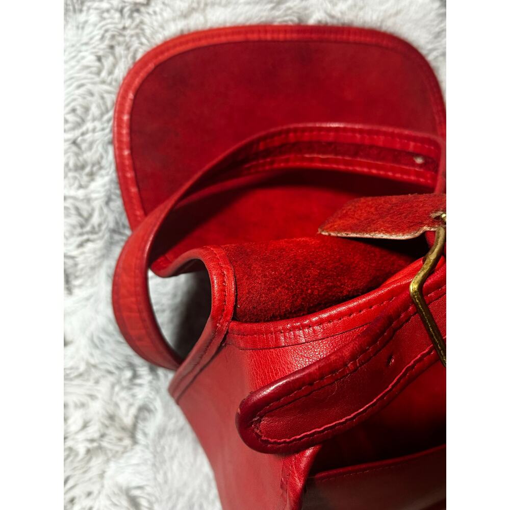 PRE-CREED Vintage Coach 9170 Classic Pouch Red Leather Metal Tag 1970s - Picture 12 of 16